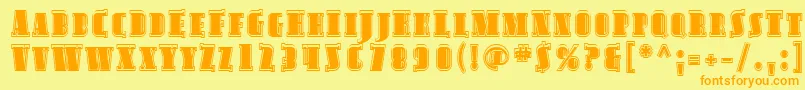 Sfavondalescinline Font – Orange Fonts on Yellow Background