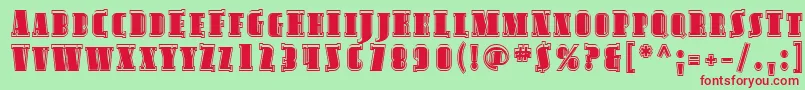 Sfavondalescinline Font – Red Fonts on Green Background