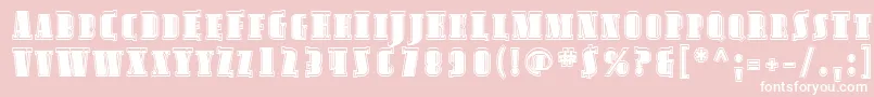 Sfavondalescinline-Schriftart – Weiße Schriften auf rosa Hintergrund