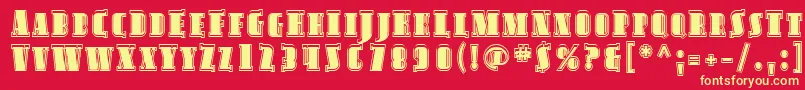 Sfavondalescinline Font – Yellow Fonts on Red Background