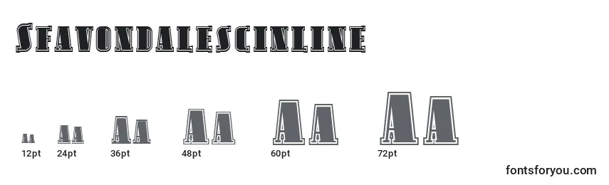 Размеры шрифта Sfavondalescinline