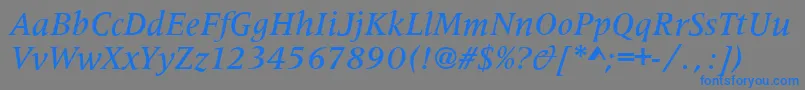 Шрифт MetaphorMediumItalic – синие шрифты на сером фоне