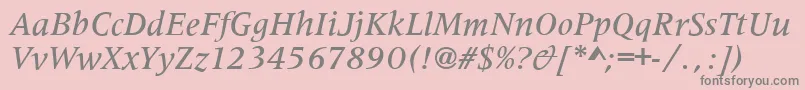 Шрифт MetaphorMediumItalic – серые шрифты на розовом фоне