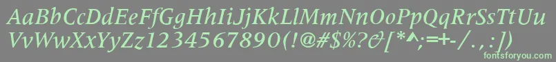 Шрифт MetaphorMediumItalic – зелёные шрифты на сером фоне