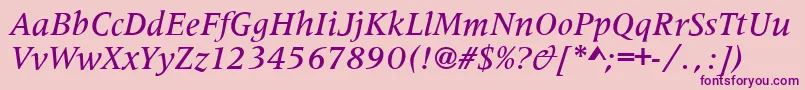 MetaphorMediumItalic Font – Purple Fonts on Pink Background