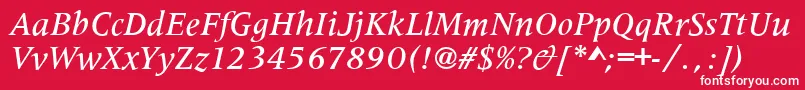 Шрифт MetaphorMediumItalic – белые шрифты на красном фоне