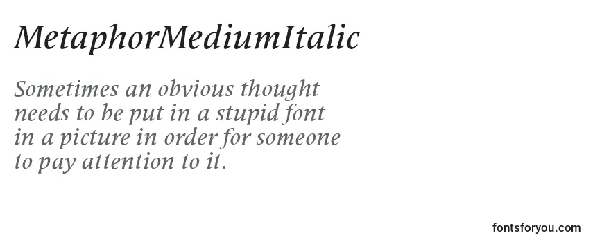 Обзор шрифта MetaphorMediumItalic