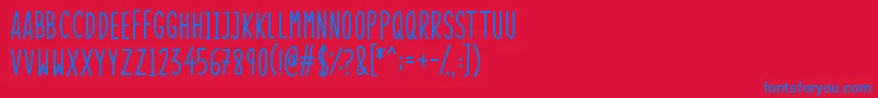 SkinnyThings Font – Blue Fonts on Red Background