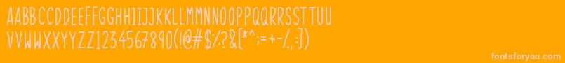 SkinnyThings Font – Pink Fonts on Orange Background