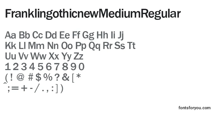 Schriftart FranklingothicnewMediumRegular – Alphabet, Zahlen, spezielle Symbole