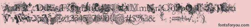 フォントJellykaEvanAndEstrya – ピンクの背景に黒い文字