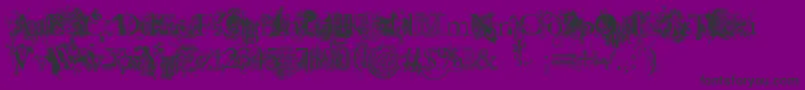 Fonte JellykaEvanAndEstrya – fontes pretas em um fundo violeta