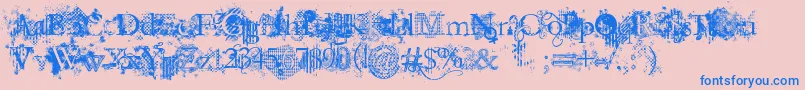JellykaEvanAndEstrya Font – Blue Fonts on Pink Background