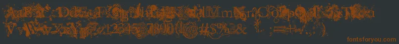 JellykaEvanAndEstrya-fontti – ruskeat fontit mustalla taustalla