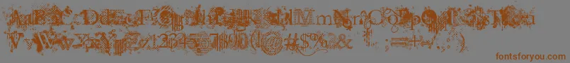 JellykaEvanAndEstrya Font – Brown Fonts on Gray Background