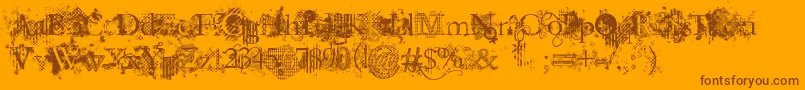 JellykaEvanAndEstrya Font – Brown Fonts on Orange Background