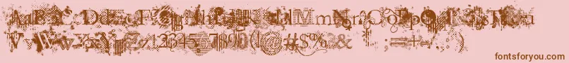 JellykaEvanAndEstrya-fontti – ruskeat fontit vaaleanpunaisella taustalla