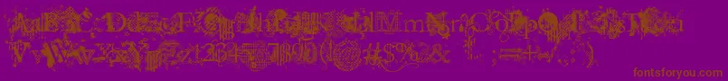 JellykaEvanAndEstrya-Schriftart – Braune Schriften auf violettem Hintergrund