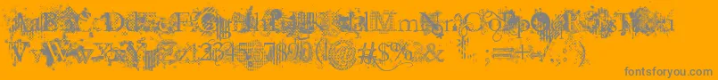 JellykaEvanAndEstrya-fontti – harmaat kirjasimet oranssilla taustalla