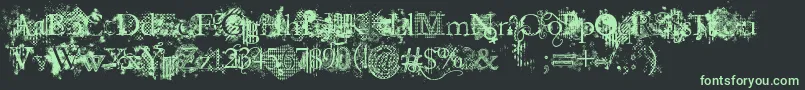 JellykaEvanAndEstrya-fontti – vihreät fontit mustalla taustalla