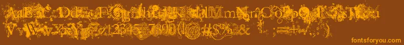 JellykaEvanAndEstrya Font – Orange Fonts on Brown Background