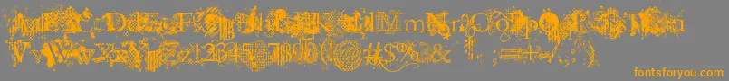 Шрифт JellykaEvanAndEstrya – оранжевые шрифты на сером фоне