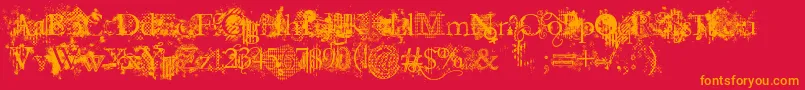 Шрифт JellykaEvanAndEstrya – оранжевые шрифты на красном фоне