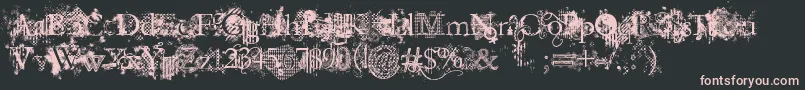 Шрифт JellykaEvanAndEstrya – розовые шрифты на чёрном фоне