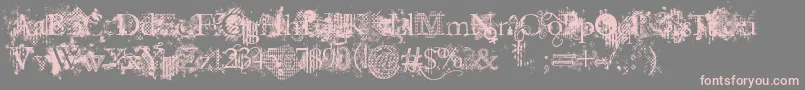 JellykaEvanAndEstrya-fontti – vaaleanpunaiset fontit harmaalla taustalla