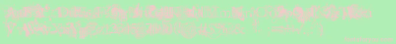 JellykaEvanAndEstrya-fontti – vaaleanpunaiset fontit vihreällä taustalla