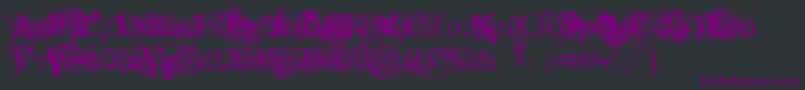 フォントJellykaEvanAndEstrya – 黒い背景に紫のフォント