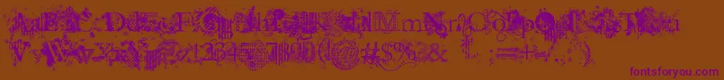 JellykaEvanAndEstrya-fontti – violetit fontit ruskealla taustalla