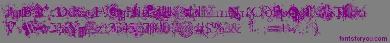 Шрифт JellykaEvanAndEstrya – фиолетовые шрифты на сером фоне