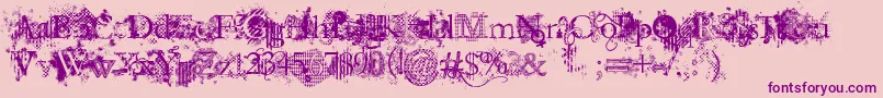 JellykaEvanAndEstrya-Schriftart – Violette Schriften auf rosa Hintergrund