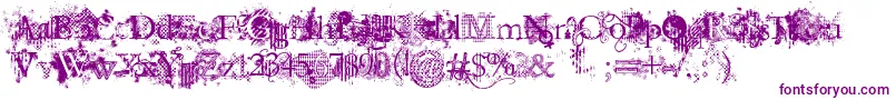 JellykaEvanAndEstrya-fontti – violetit fontit valkoisella taustalla