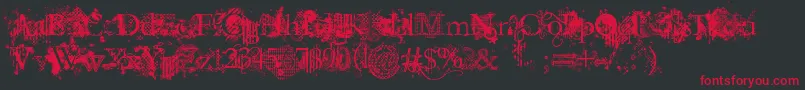 JellykaEvanAndEstrya-Schriftart – Rote Schriften auf schwarzem Hintergrund