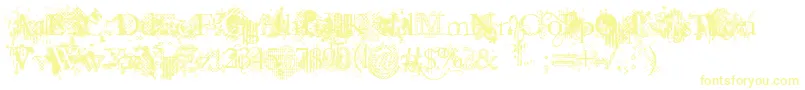 Шрифт JellykaEvanAndEstrya – жёлтые шрифты на белом фоне