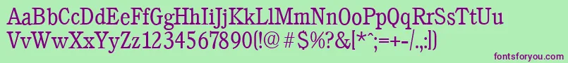 CalgaryserialLightRegular Font – Purple Fonts on Green Background