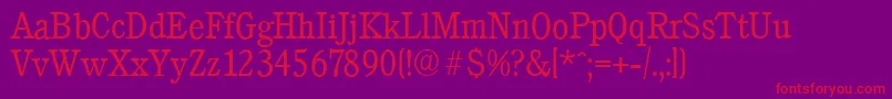 CalgaryserialLightRegular Font – Red Fonts on Purple Background