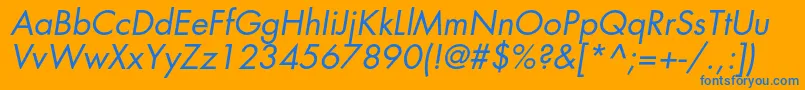 FavoritbookcItalic Font – Blue Fonts on Orange Background