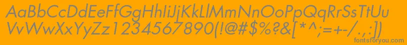 FavoritbookcItalic-Schriftart – Graue Schriften auf orangefarbenem Hintergrund