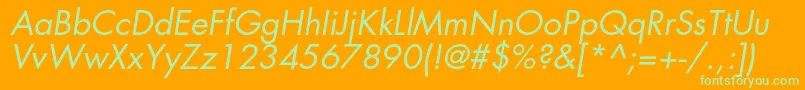 Шрифт FavoritbookcItalic – зелёные шрифты на оранжевом фоне