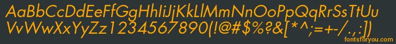 Шрифт FavoritbookcItalic – оранжевые шрифты на чёрном фоне