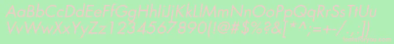 FavoritbookcItalic Font – Pink Fonts on Green Background