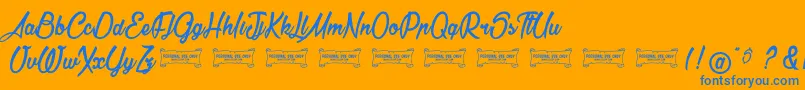LaCithare Font – Blue Fonts on Orange Background