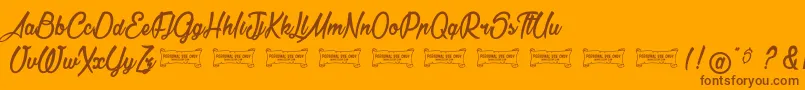 LaCithare Font – Brown Fonts on Orange Background