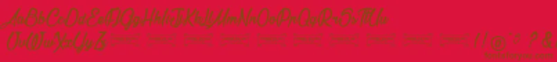 LaCithare Font – Brown Fonts on Red Background