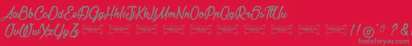 LaCithare Font – Gray Fonts on Red Background