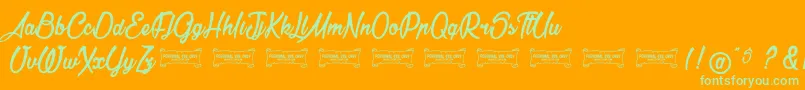 LaCithare Font – Green Fonts on Orange Background