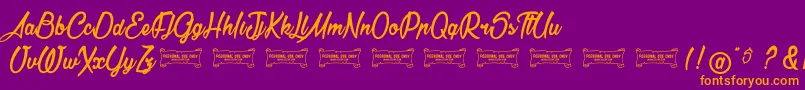 LaCithare Font – Orange Fonts on Purple Background